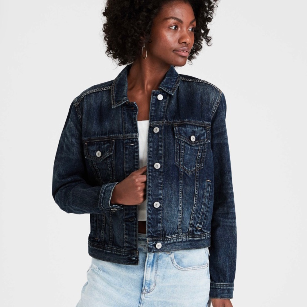 AMERICAN EAGLE DARK WASH DENIM JACKET